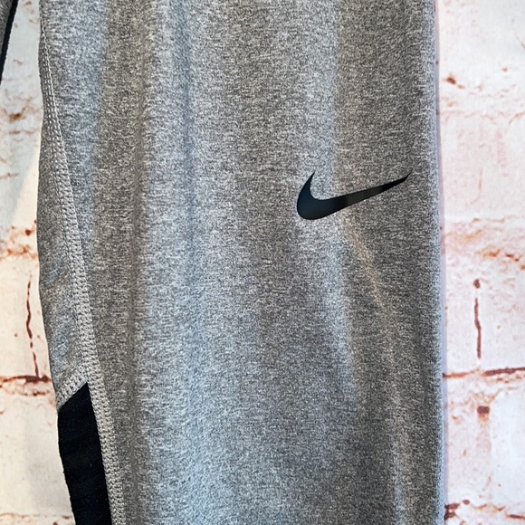 Nike pro warm tights grey black running color block mesh back compression S - Picture 4 of 13
